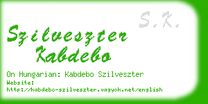 szilveszter kabdebo business card